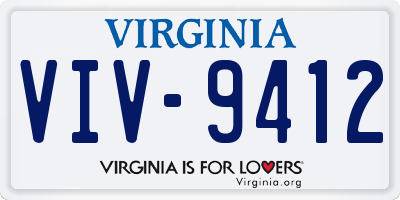 VA license plate VIV9412