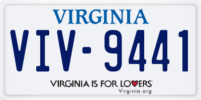 VA license plate VIV9441