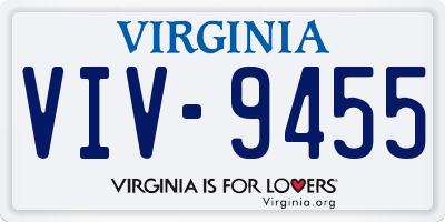 VA license plate VIV9455