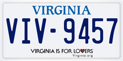 VA license plate VIV9457
