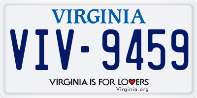 VA license plate VIV9459