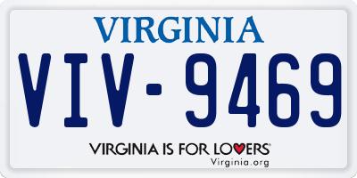 VA license plate VIV9469