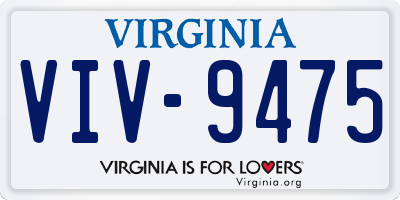 VA license plate VIV9475