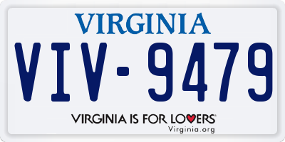 VA license plate VIV9479