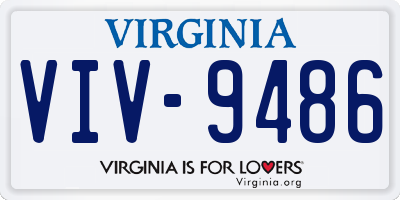 VA license plate VIV9486