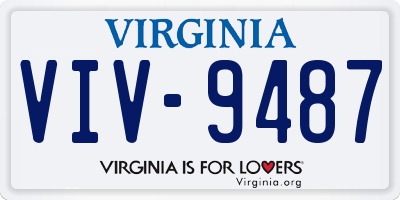VA license plate VIV9487