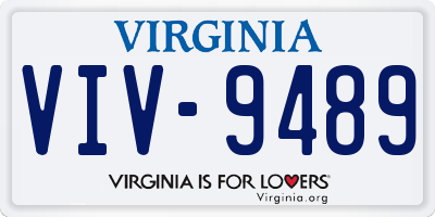 VA license plate VIV9489