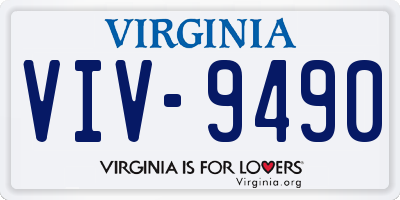 VA license plate VIV9490