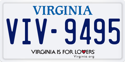 VA license plate VIV9495