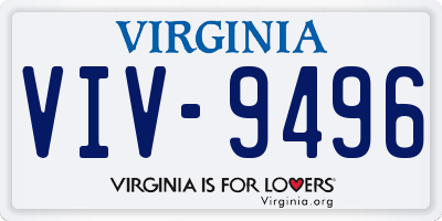 VA license plate VIV9496