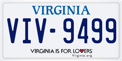 VA license plate VIV9499