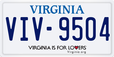 VA license plate VIV9504