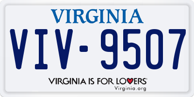 VA license plate VIV9507