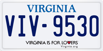 VA license plate VIV9530