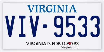 VA license plate VIV9533