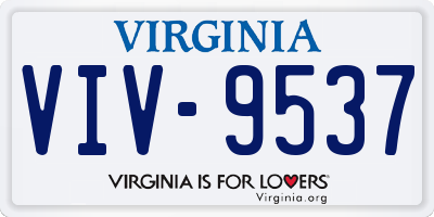 VA license plate VIV9537