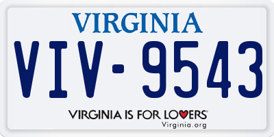 VA license plate VIV9543