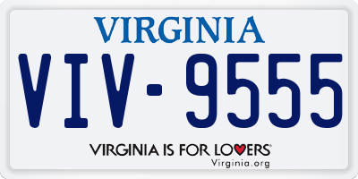 VA license plate VIV9555