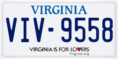 VA license plate VIV9558