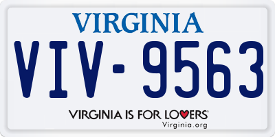 VA license plate VIV9563