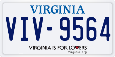 VA license plate VIV9564