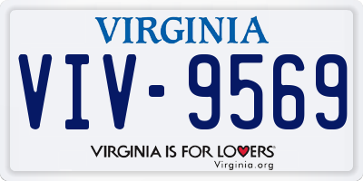 VA license plate VIV9569