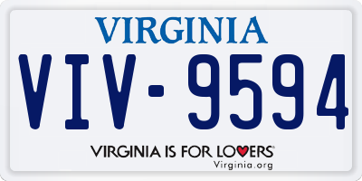 VA license plate VIV9594
