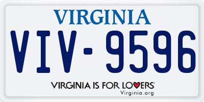 VA license plate VIV9596