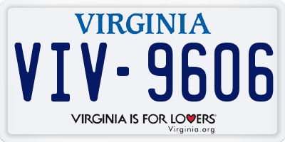 VA license plate VIV9606