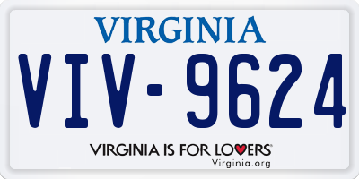 VA license plate VIV9624