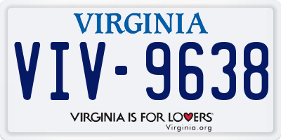 VA license plate VIV9638