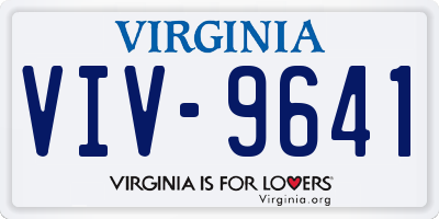 VA license plate VIV9641
