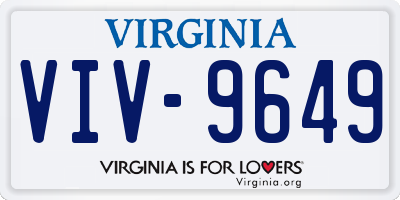 VA license plate VIV9649