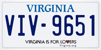 VA license plate VIV9651