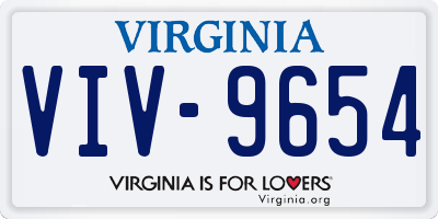 VA license plate VIV9654