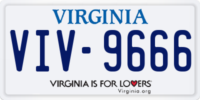 VA license plate VIV9666