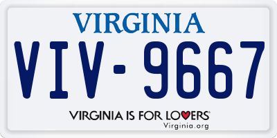 VA license plate VIV9667