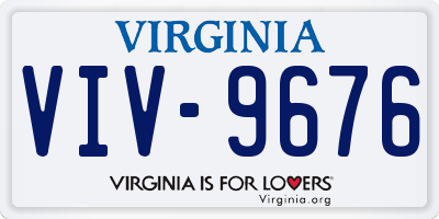 VA license plate VIV9676
