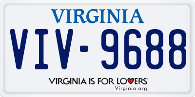 VA license plate VIV9688
