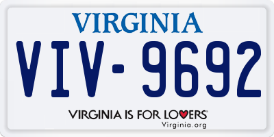 VA license plate VIV9692