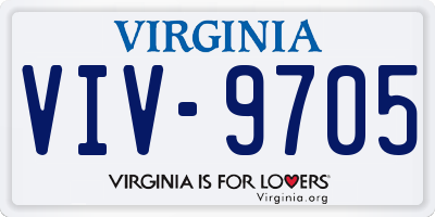 VA license plate VIV9705