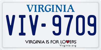 VA license plate VIV9709