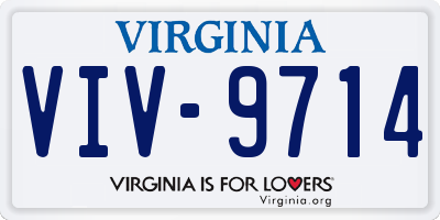 VA license plate VIV9714