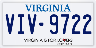 VA license plate VIV9722