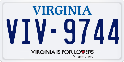 VA license plate VIV9744