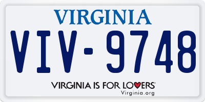 VA license plate VIV9748