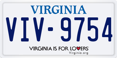 VA license plate VIV9754