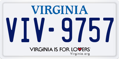 VA license plate VIV9757
