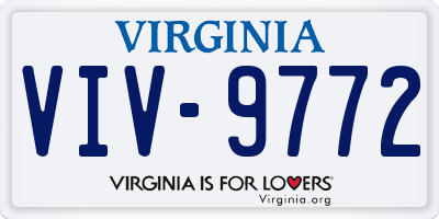 VA license plate VIV9772