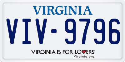 VA license plate VIV9796